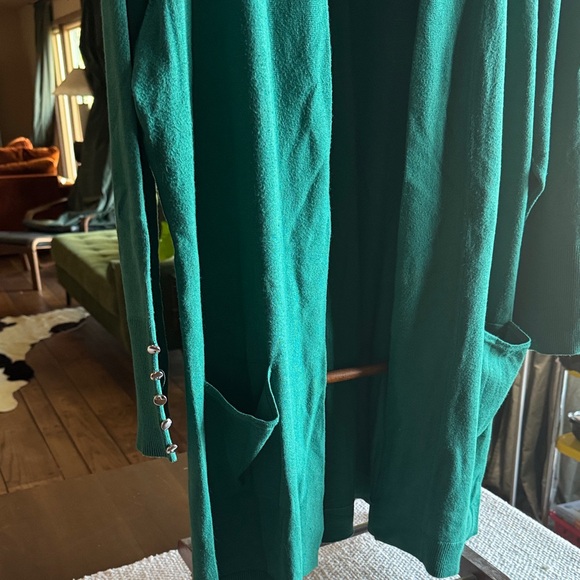 JM Collection Turquoise Knit Cardigan - Picture 5 of 10